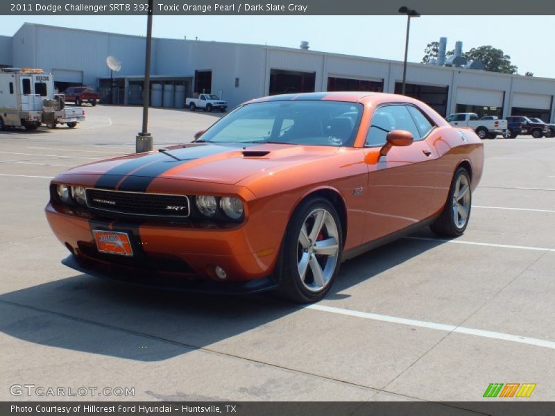 Toxic Orange Pearl / Dark Slate Gray 2011 Dodge Challenger SRT8 392