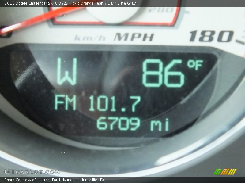 Toxic Orange Pearl / Dark Slate Gray 2011 Dodge Challenger SRT8 392
