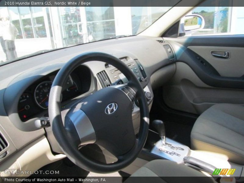 Nordic White / Beige 2010 Hyundai Elantra GLS