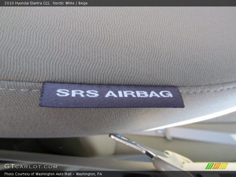 Nordic White / Beige 2010 Hyundai Elantra GLS