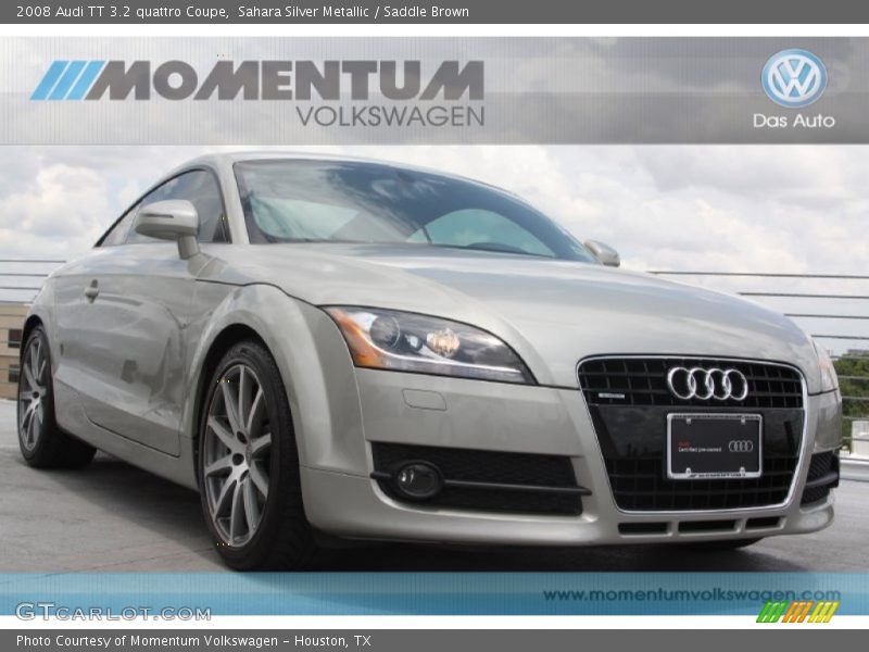 Sahara Silver Metallic / Saddle Brown 2008 Audi TT 3.2 quattro Coupe