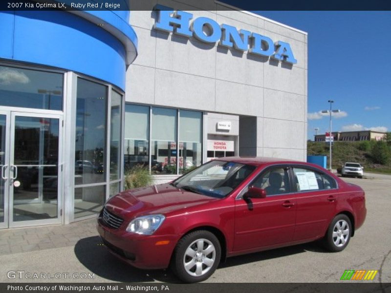 Ruby Red / Beige 2007 Kia Optima LX