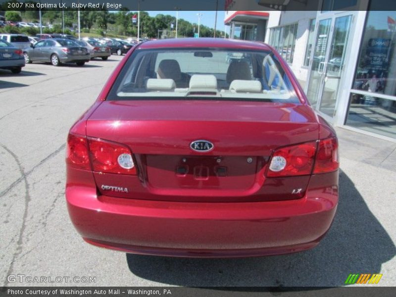 Ruby Red / Beige 2007 Kia Optima LX