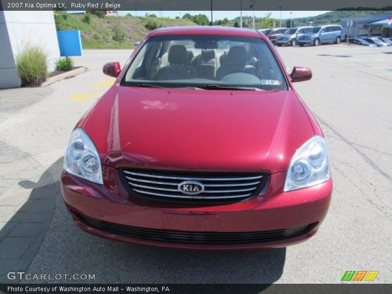 Ruby Red / Beige 2007 Kia Optima LX