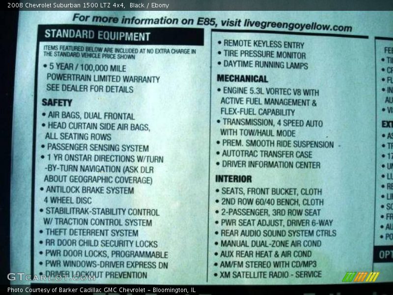 Black / Ebony 2008 Chevrolet Suburban 1500 LTZ 4x4