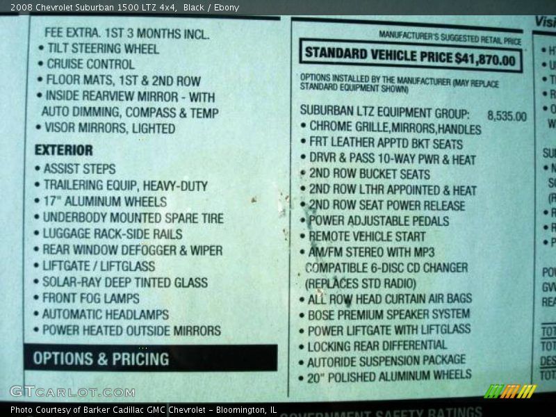 Black / Ebony 2008 Chevrolet Suburban 1500 LTZ 4x4