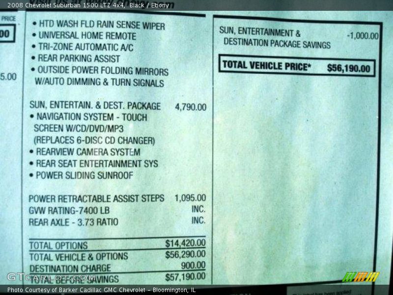 Black / Ebony 2008 Chevrolet Suburban 1500 LTZ 4x4