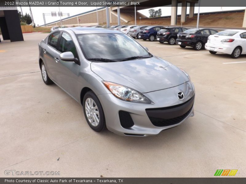 Liquid Silver Metallic / Black 2012 Mazda MAZDA3 i Grand Touring 4 Door