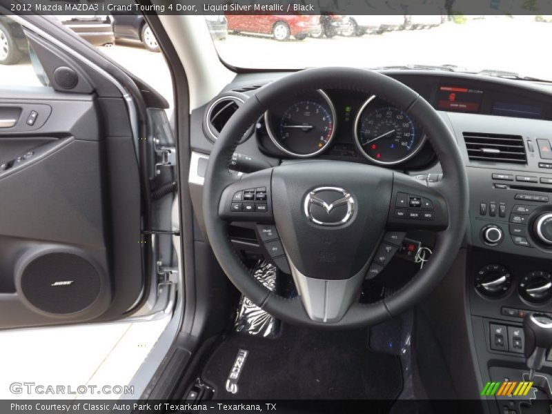 Liquid Silver Metallic / Black 2012 Mazda MAZDA3 i Grand Touring 4 Door