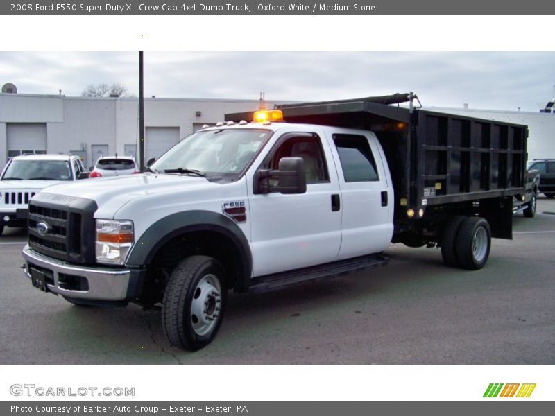 Oxford White / Medium Stone 2008 Ford F550 Super Duty XL Crew Cab 4x4 Dump Truck