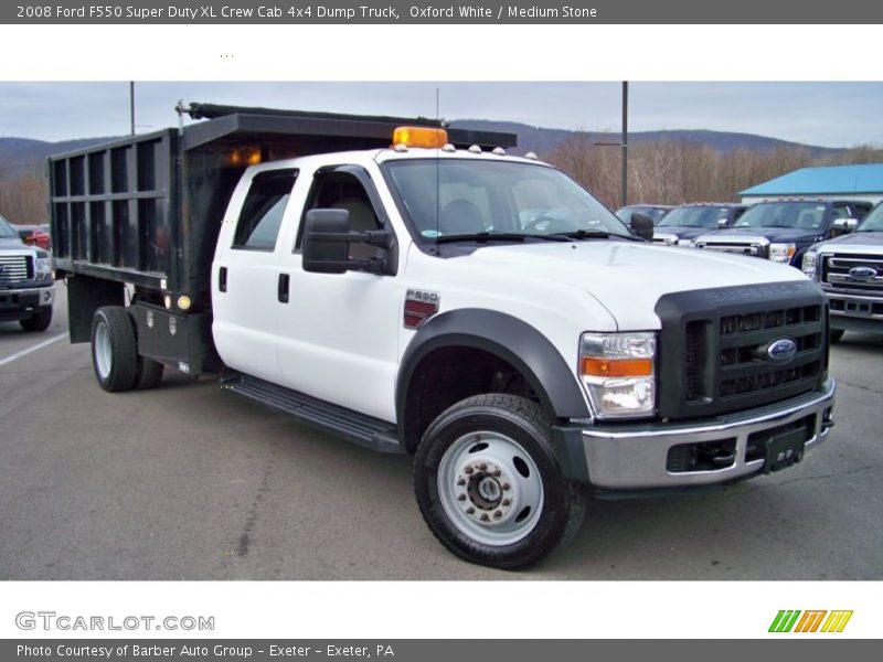 Oxford White / Medium Stone 2008 Ford F550 Super Duty XL Crew Cab 4x4 Dump Truck
