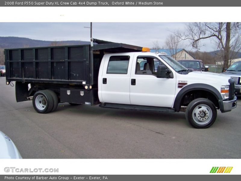 Oxford White / Medium Stone 2008 Ford F550 Super Duty XL Crew Cab 4x4 Dump Truck