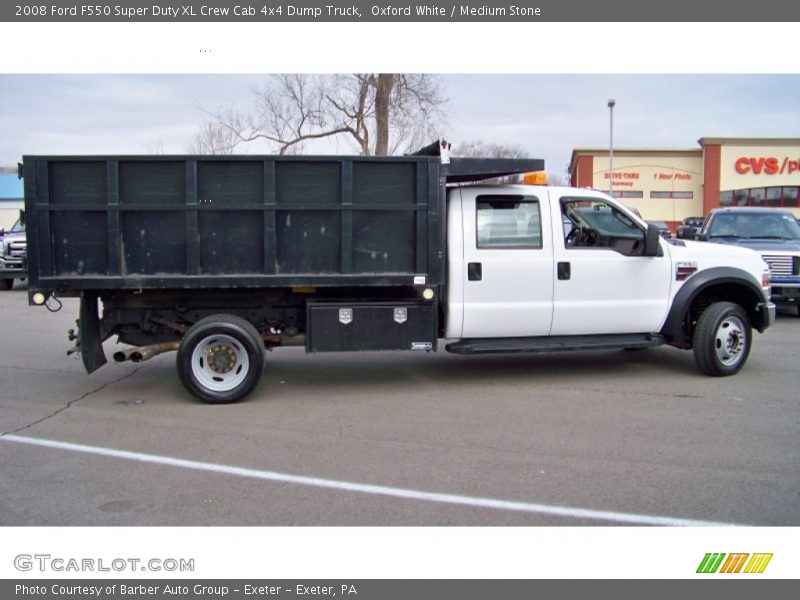 Oxford White / Medium Stone 2008 Ford F550 Super Duty XL Crew Cab 4x4 Dump Truck