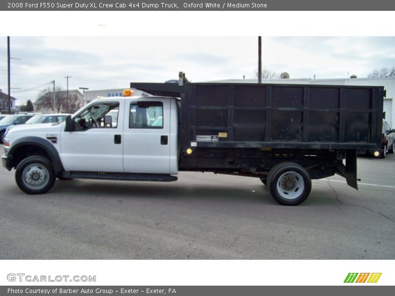 Oxford White / Medium Stone 2008 Ford F550 Super Duty XL Crew Cab 4x4 Dump Truck