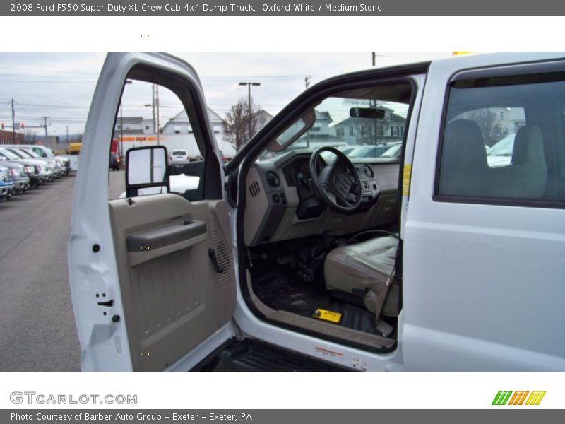 Oxford White / Medium Stone 2008 Ford F550 Super Duty XL Crew Cab 4x4 Dump Truck