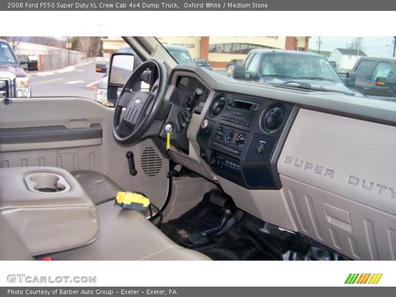 Oxford White / Medium Stone 2008 Ford F550 Super Duty XL Crew Cab 4x4 Dump Truck