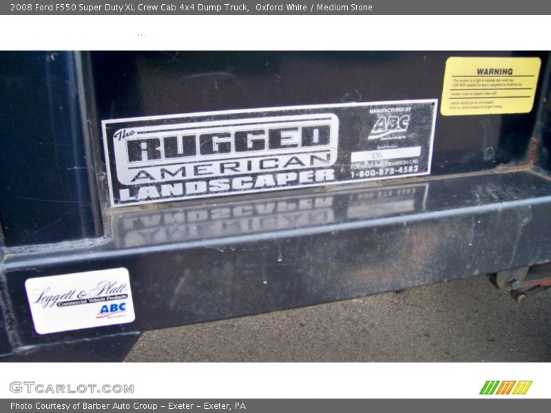 Oxford White / Medium Stone 2008 Ford F550 Super Duty XL Crew Cab 4x4 Dump Truck