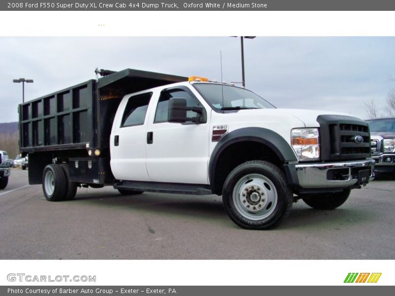 Oxford White / Medium Stone 2008 Ford F550 Super Duty XL Crew Cab 4x4 Dump Truck