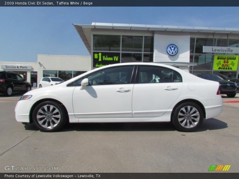 Taffeta White / Beige 2009 Honda Civic EX Sedan