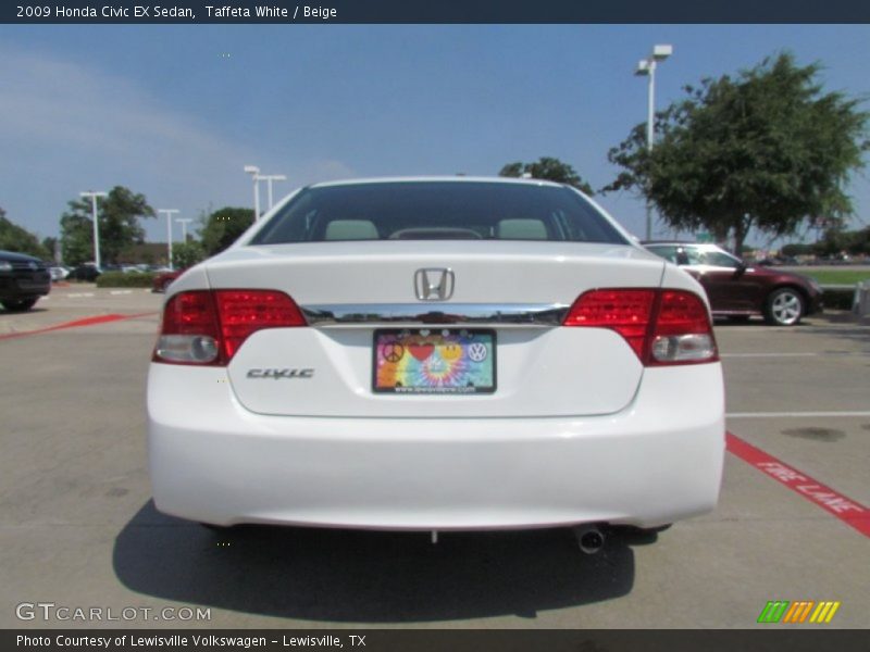 Taffeta White / Beige 2009 Honda Civic EX Sedan