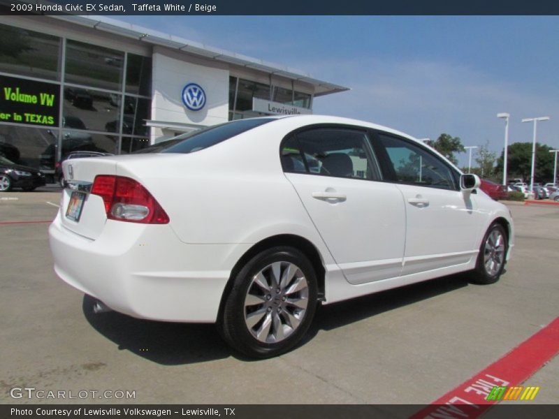 Taffeta White / Beige 2009 Honda Civic EX Sedan