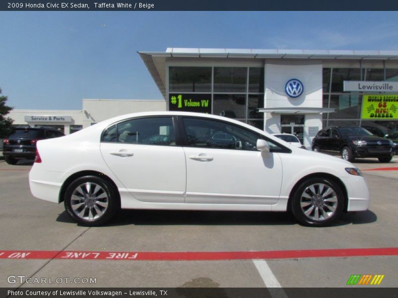 Taffeta White / Beige 2009 Honda Civic EX Sedan