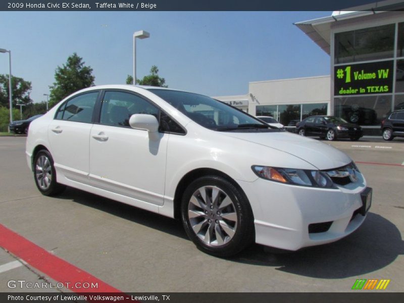 Taffeta White / Beige 2009 Honda Civic EX Sedan