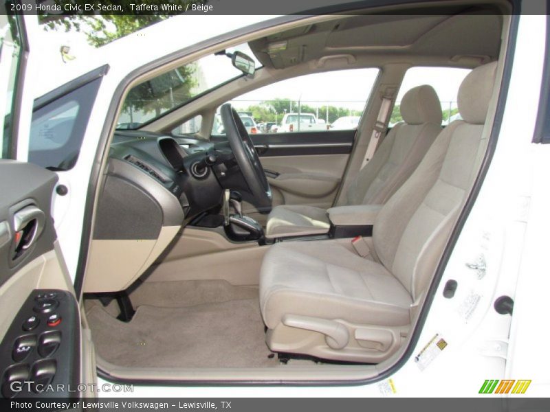 Taffeta White / Beige 2009 Honda Civic EX Sedan
