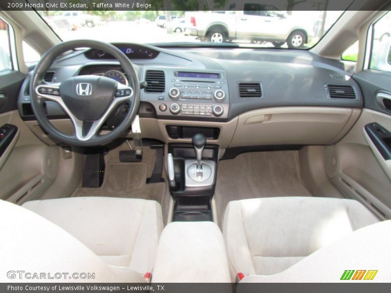 Taffeta White / Beige 2009 Honda Civic EX Sedan