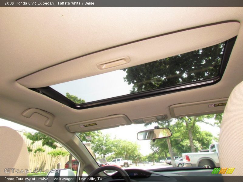Taffeta White / Beige 2009 Honda Civic EX Sedan