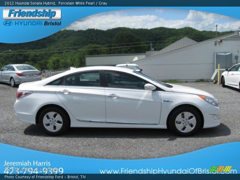 Porcelain White Pearl / Gray 2012 Hyundai Sonata Hybrid