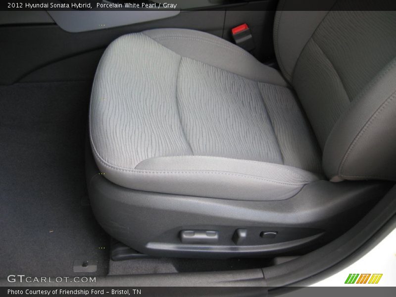 Porcelain White Pearl / Gray 2012 Hyundai Sonata Hybrid