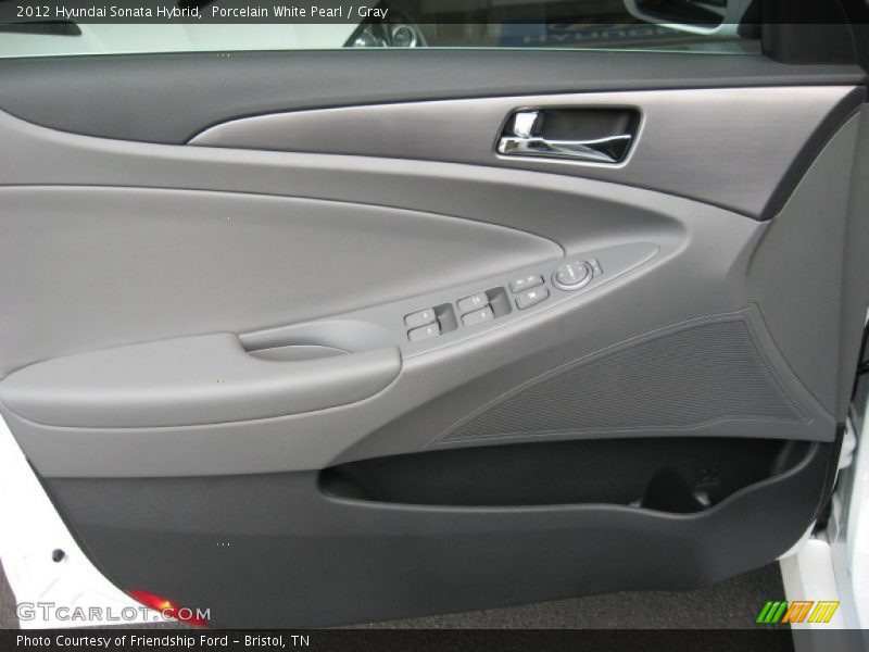 Porcelain White Pearl / Gray 2012 Hyundai Sonata Hybrid