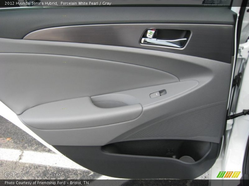 Porcelain White Pearl / Gray 2012 Hyundai Sonata Hybrid