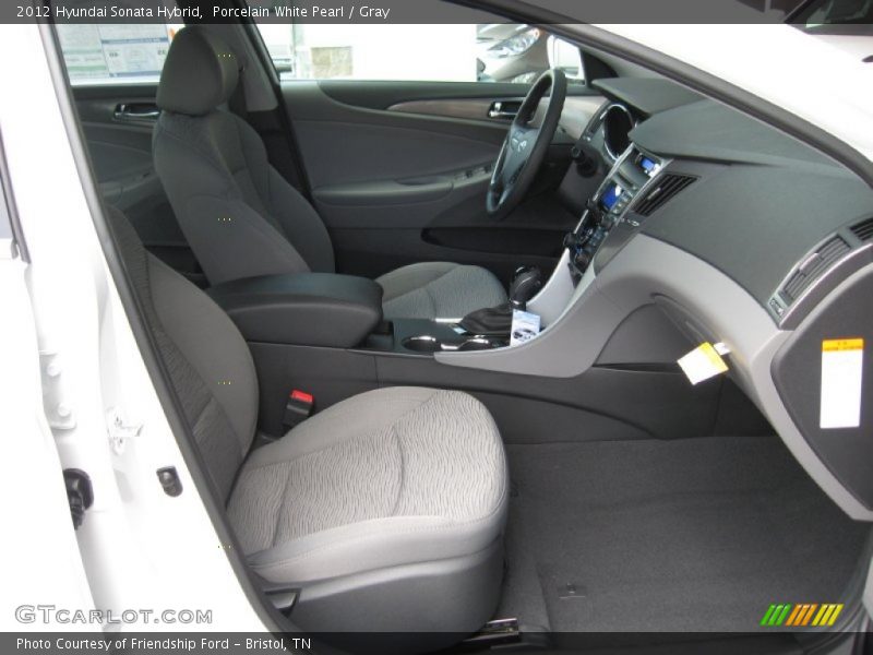Porcelain White Pearl / Gray 2012 Hyundai Sonata Hybrid