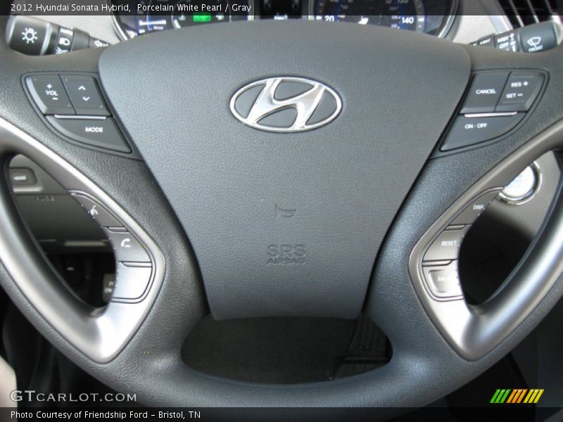 Porcelain White Pearl / Gray 2012 Hyundai Sonata Hybrid