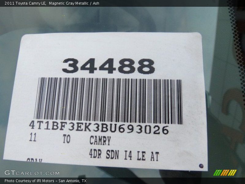 Magnetic Gray Metallic / Ash 2011 Toyota Camry LE