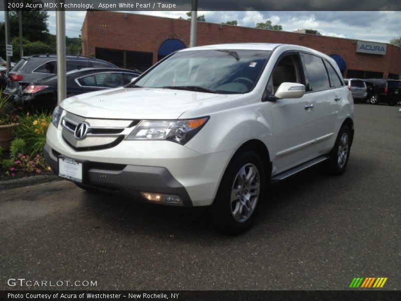 Aspen White Pearl / Taupe 2009 Acura MDX Technology