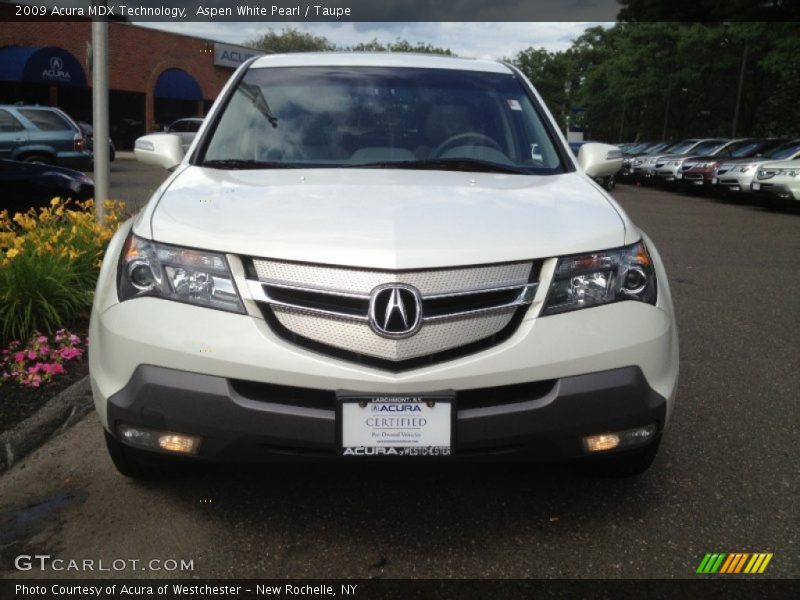 Aspen White Pearl / Taupe 2009 Acura MDX Technology