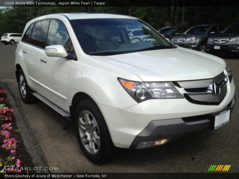 Aspen White Pearl / Taupe 2009 Acura MDX Technology