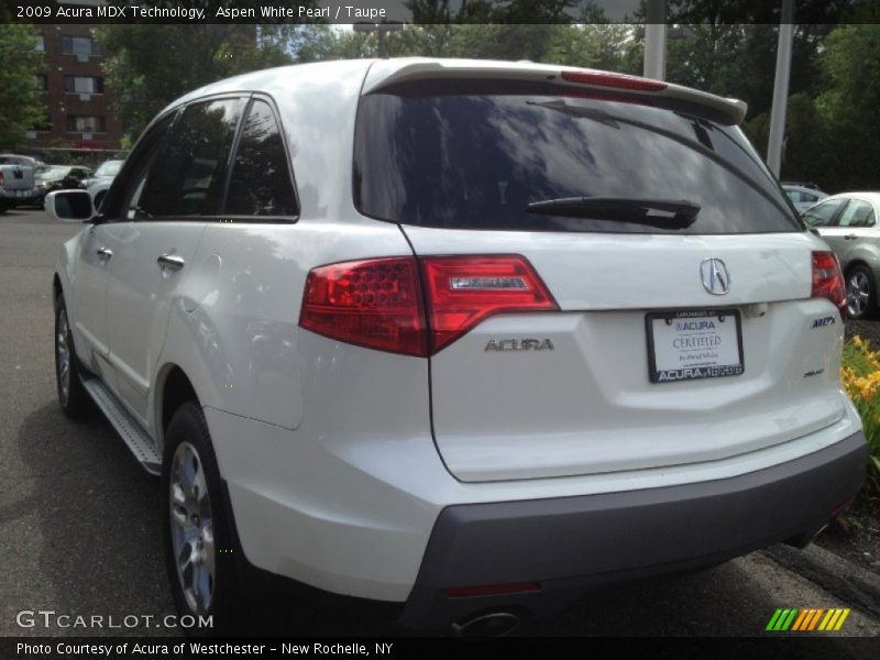 Aspen White Pearl / Taupe 2009 Acura MDX Technology