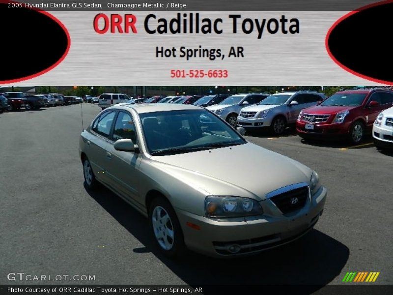 Champagne Metallic / Beige 2005 Hyundai Elantra GLS Sedan