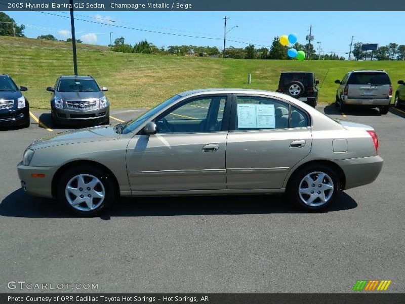 Champagne Metallic / Beige 2005 Hyundai Elantra GLS Sedan