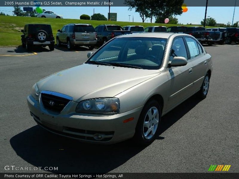 Champagne Metallic / Beige 2005 Hyundai Elantra GLS Sedan