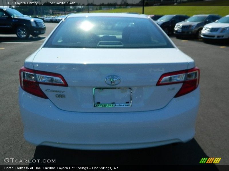 Super White / Ash 2012 Toyota Camry LE