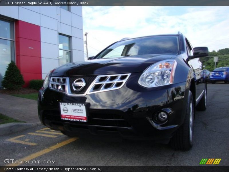 Wicked Black / Black 2011 Nissan Rogue SV AWD