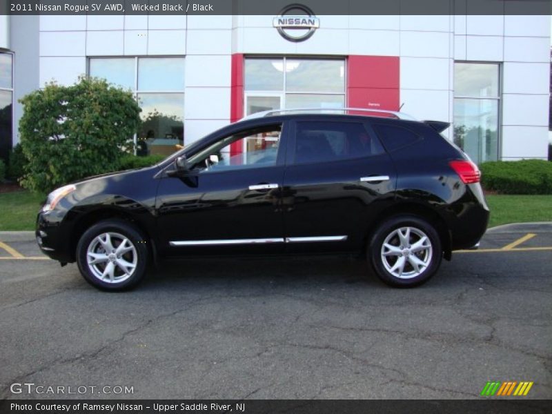 Wicked Black / Black 2011 Nissan Rogue SV AWD