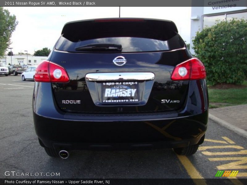 Wicked Black / Black 2011 Nissan Rogue SV AWD