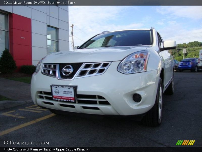Pearl White / Black 2011 Nissan Rogue SV AWD