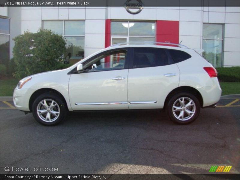 Pearl White / Black 2011 Nissan Rogue SV AWD